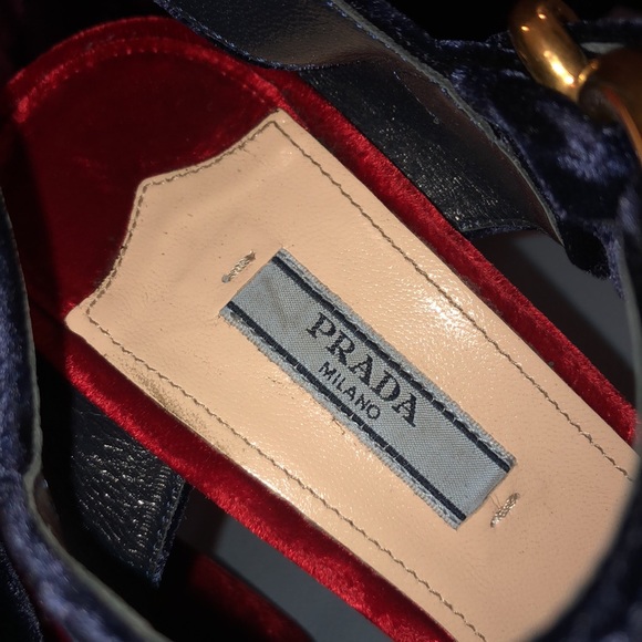 Prada Velvet Chunky Heel Sandals - Picture 7 of 16